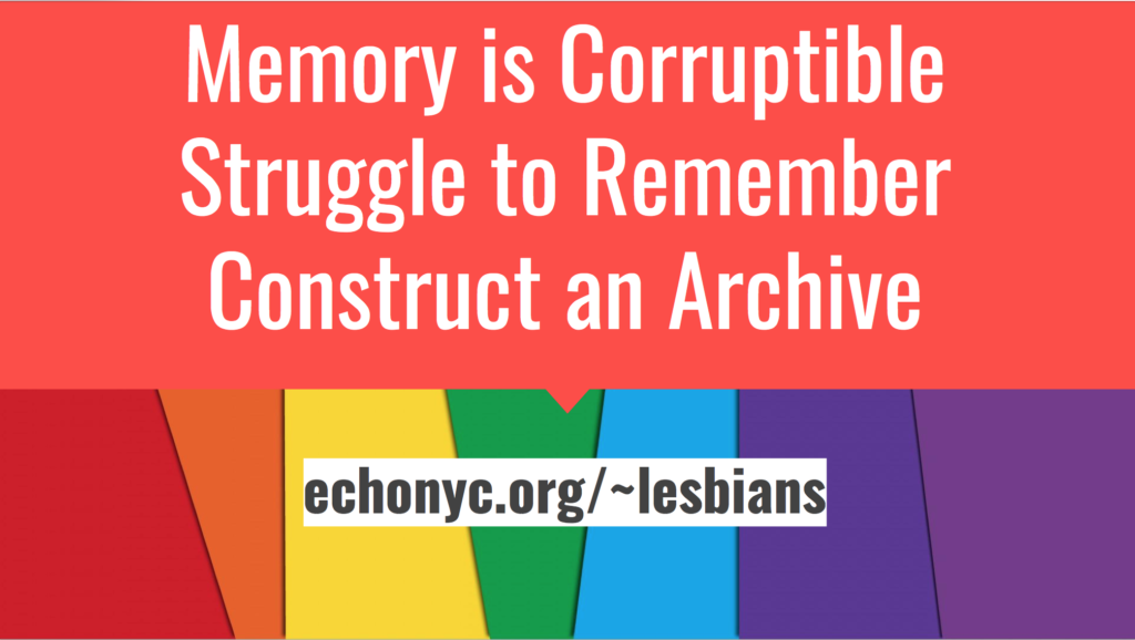 Lesbians in Cyberspace installation by Barbara Hammer